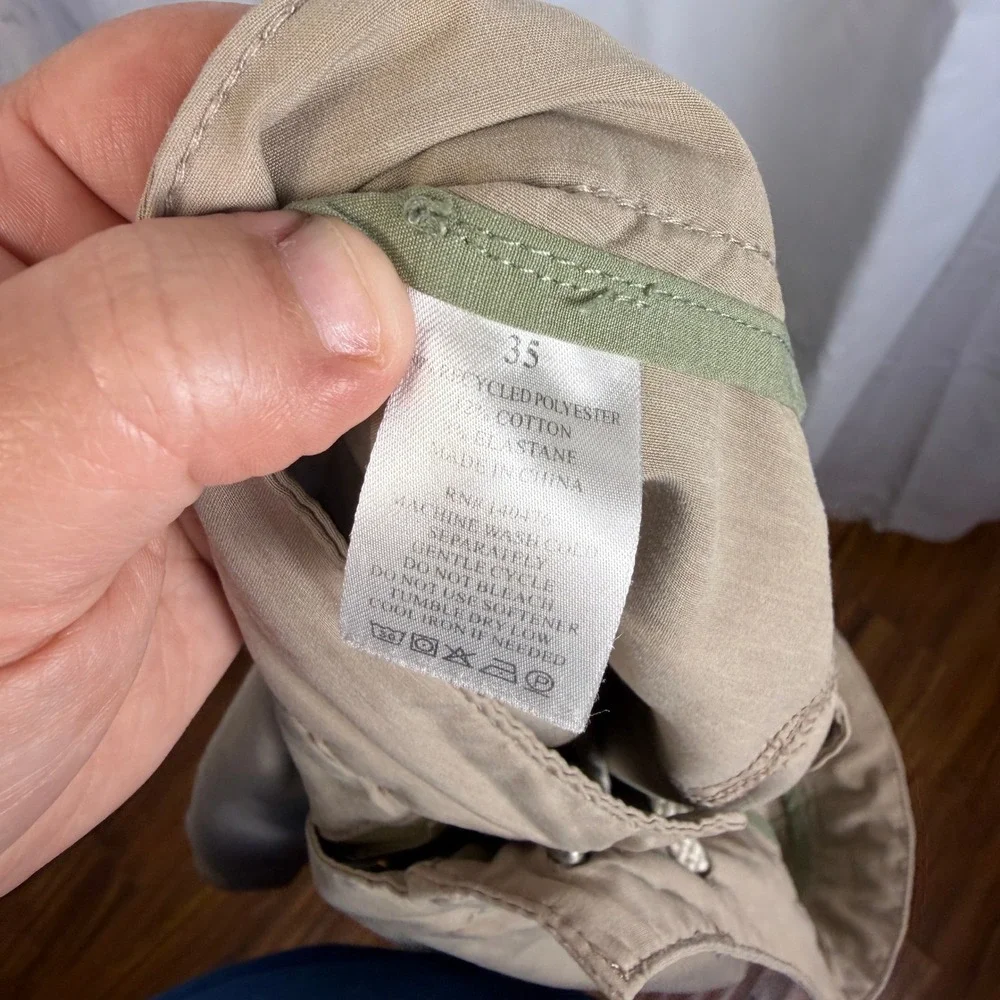 Faherty All Day Shorts Mens 35 Khaki Tan Hybrid Swim Surf Casual Stretch 995
